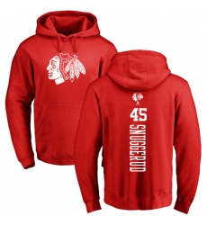 NHL Adidas Chicago Blackhawks #45 Luc Snuggerud Red One Color Backer Pullover Hoodie