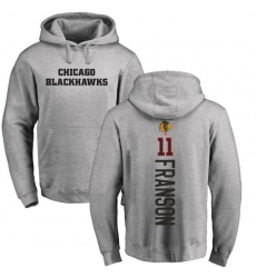 NHL Adidas Chicago Blackhawks #11 Cody Franson Ash Backer Pullover Hoodie