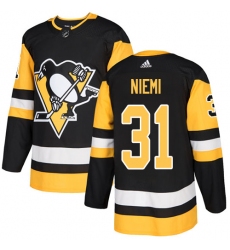 Men's Adidas Pittsburgh Penguins #31 Antti Niemi Authentic Black Home NHL Jersey