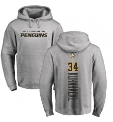 NHL Adidas Pittsburgh Penguins #34 Tom Kuhnhackl Ash Backer Pullover Hoodie