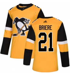 Youth Adidas Pittsburgh Penguins #21 Michel Briere Authentic Gold Alternate NHL Jersey