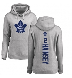 NHL Women's Adidas Toronto Maple Leafs #2 Ron Hainsey Ash Backer Pullover Hoodie
