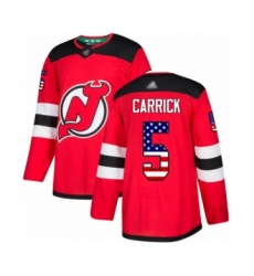 Youth New Jersey Devils #5 Connor Carrick Authentic Red USA Flag Fashion Hockey Jersey