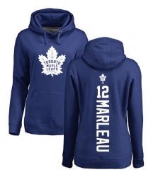 NHL Women's Adidas Toronto Maple Leafs #12 Patrick Marleau Royal Blue Backer Pullover Hoodie