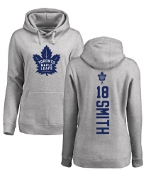 NHL Women's Adidas Toronto Maple Leafs #18 Ben Smith Ash Backer Pullover Hoodie