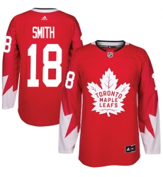 Youth Adidas Toronto Maple Leafs #18 Ben Smith Authentic Red Alternate NHL Jersey