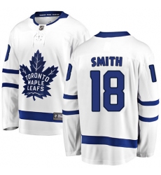 Youth Toronto Maple Leafs #18 Ben Smith Fanatics Branded White Away Breakaway NHL Jersey