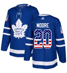Men's Adidas Toronto Maple Leafs #20 Dominic Moore Authentic Royal Blue USA Flag Fashion NHL Jersey