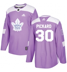 Men's Adidas Toronto Maple Leafs #30 Calvin Pickard Authentic Purple Fights Cancer Practice NHL Jersey