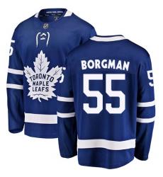 Youth Toronto Maple Leafs #55 Andreas Borgman Fanatics Branded Royal Blue Home Breakaway NHL Jersey