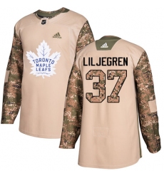 Men's Adidas Toronto Maple Leafs #37 Timothy Liljegren Authentic Camo Veterans Day Practice NHL Jersey