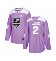 Youth Los Angeles Kings #2 Paul LaDue Authentic White Away Hockey Jersey