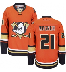 Youth Reebok Anaheim Ducks #21 Chris Wagner Premier Orange Third NHL Jersey