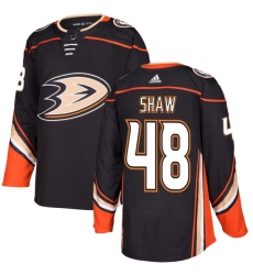 Men's Adidas Anaheim Ducks #48 Logan Shaw Authentic Black Home NHL Jersey