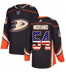 Youth Adidas Anaheim Ducks #54 Antoine Morand Authentic Black USA Flag Fashion NHL Jersey