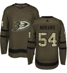 Youth Adidas Anaheim Ducks #54 Antoine Morand Authentic Green Salute to Service NHL Jersey