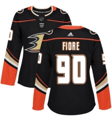 Women's Adidas Anaheim Ducks #90 Giovanni Fiore Authentic Black Home NHL Jersey