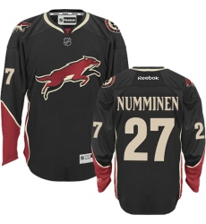 Men's Reebok Arizona Coyotes #27 Teppo Numminen Authentic Black Third NHL Jersey