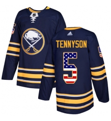 Men's Adidas Buffalo Sabres #5 Matt Tennyson Authentic Navy Blue USA Flag Fashion NHL Jersey