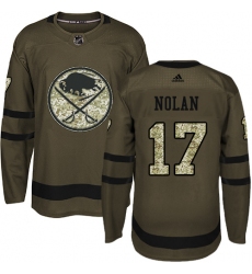 Youth Adidas Buffalo Sabres #17 Jordan Nolan Authentic Green Salute to Service NHL Jersey