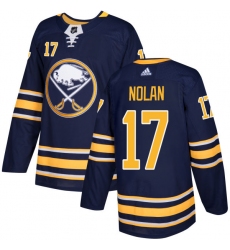 Youth Adidas Buffalo Sabres #17 Jordan Nolan Authentic Navy Blue Home NHL Jersey