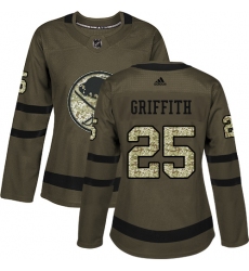 Women's Adidas Buffalo Sabres #25 Seth Griffith Authentic Green Salute to Service NHL Jersey