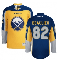 Men's Reebok Buffalo Sabres #82 Nathan Beaulieu Authentic Gold New Third NHL Jersey