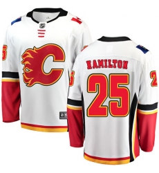 Men's Calgary Flames #25 Freddie Hamilton Fanatics Branded White Away Breakaway NHL Jersey