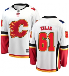 Youth Calgary Flames #61 Brett Kulak Fanatics Branded White Away Breakaway NHL Jersey