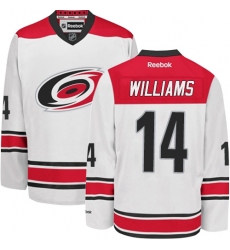 Women's Reebok Carolina Hurricanes #14 Justin Williams Authentic White Away NHL Jersey