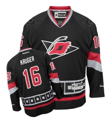 Youth Reebok Carolina Hurricanes #16 Marcus Kruger Premier Black Third NHL Jersey