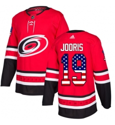 Men's Adidas Carolina Hurricanes #19 Josh Jooris Authentic Red USA Flag Fashion NHL Jersey