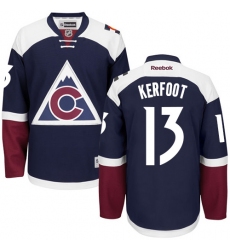 Women's Reebok Colorado Avalanche #13 Alexander Kerfoot Authentic Blue Third NHL Jersey