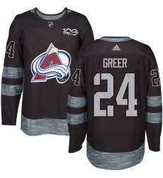 Men's Adidas Colorado Avalanche #24 A.J. Greer Authentic Black 1917-2017 100th Anniversary NHL Jersey