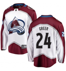 Youth Colorado Avalanche #24 A.J. Greer Fanatics Branded White Away Breakaway NHL Jersey