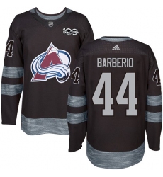 Men's Adidas Colorado Avalanche #44 Mark Barberio Authentic Black 1917-2017 100th Anniversary NHL Jersey