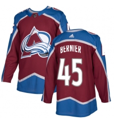 Youth Adidas Colorado Avalanche #45 Jonathan Bernier Premier Burgundy Red Home NHL Jersey