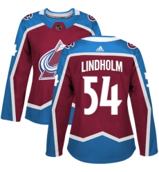 Women's Adidas Colorado Avalanche #54 Anton Lindholm Authentic Burgundy Red Home NHL Jersey