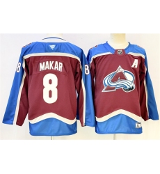 Men's Colorado Avalanche #8 Cale Makar Burgundy 2024-25 With A Stitched Jersey