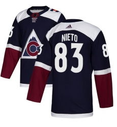 Youth Adidas Colorado Avalanche #83 Matt Nieto Authentic Navy Blue Alternate NHL Jersey