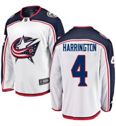 Youth Columbus Blue Jackets #4 Scott Harrington Fanatics Branded White Away Breakaway NHL Jersey