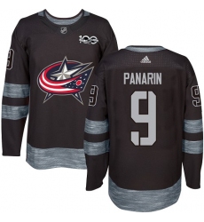 Men's Adidas Columbus Blue Jackets #9 Artemi Panarin Premier Black 1917-2017 100th Anniversary NHL Jersey
