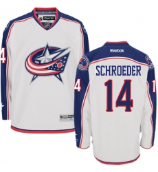 Youth Reebok Columbus Blue Jackets #14 Jordan Schroeder Authentic White Away NHL Jersey