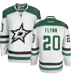 Men's Reebok Dallas Stars #20 Brian Flynn Authentic White Away NHL Jersey