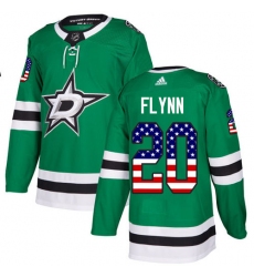 Youth Adidas Dallas Stars #20 Brian Flynn Authentic Green USA Flag Fashion NHL Jersey