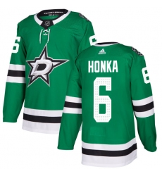 Men's Adidas Dallas Stars #6 Julius Honka Authentic Green Home NHL Jersey