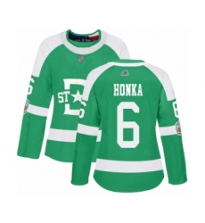Women's Dallas Stars #6 Julius Honka Authentic Green 2020 Winter Classic Hockey Jersey