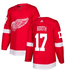 Youth Adidas Detroit Red Wings #17 David Booth Authentic Red Home NHL Jersey