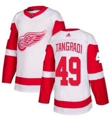 Women's Adidas Detroit Red Wings #49 Eric Tangradi Authentic White Away NHL Jersey
