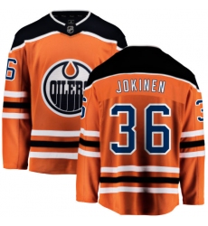Men's Edmonton Oilers #36 Jussi Jokinen Fanatics Branded Orange Home Breakaway NHL Jersey